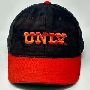 Vintage 80s UNLV Rebels Hat Baseball Cap Las Vegas New Era Black Fitted 7 1/4
